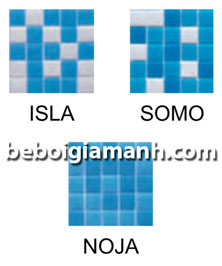 Gạch kính bể bơi hoa văn pha trộn