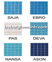 Gạch kính bể bơi đơn sắc